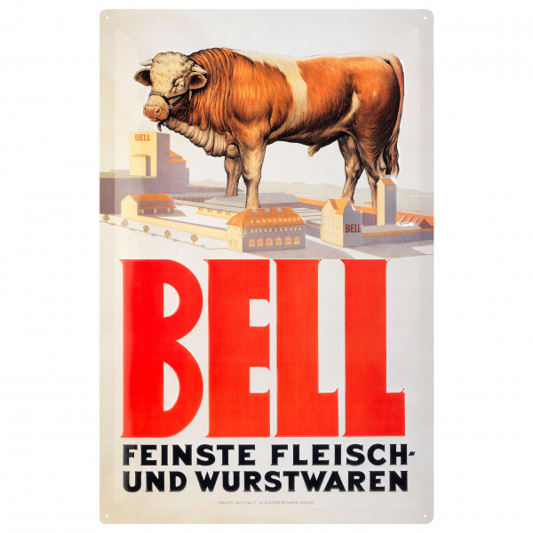 Enamelled sign, bull